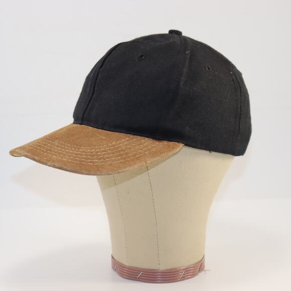 Vintage Swatch Black Snapback Hat Suede Brim Made in USA - Picture 3 of 5